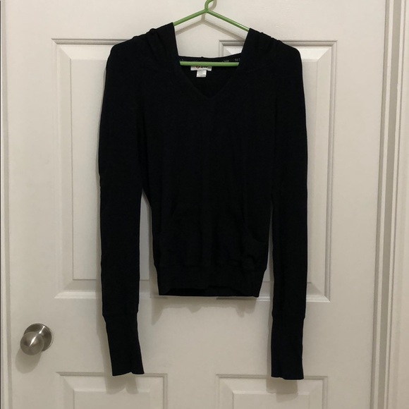 So Low Black Hoodie with Lace Detail - Picture 1 of 4